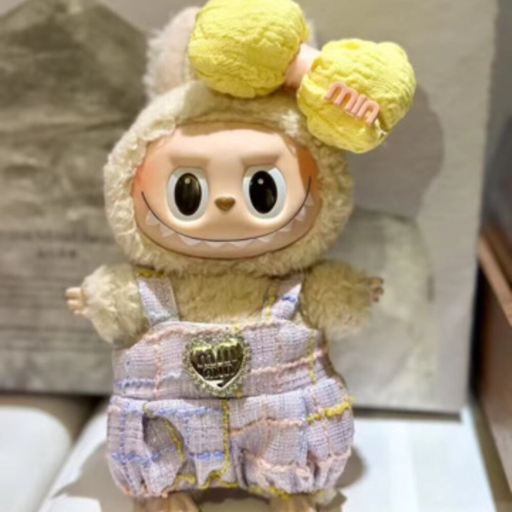 Labubu Pastel Trendy Outfits - Miu Miu Light Purple Dress and a Yellow Bow